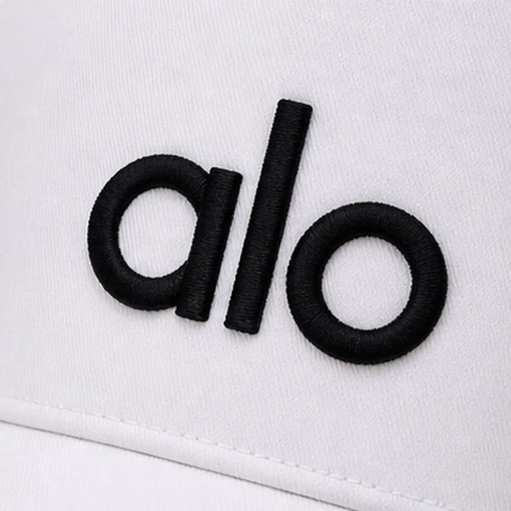 ALO Yoga White Black Summer Mesh Trucker Cap Hat Sporty